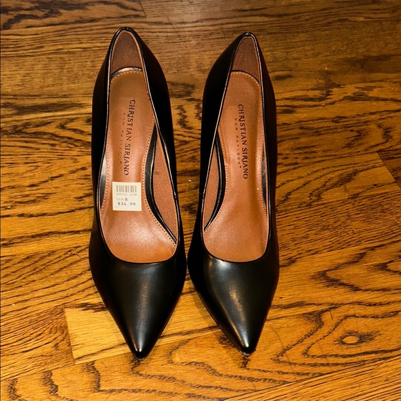 Christian Siriano Shoes - Christian Siriano Black Pointed-Toe Vegan Leather Pumps